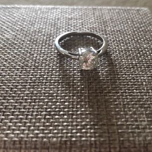 Moissanite 2 carat white gold ring